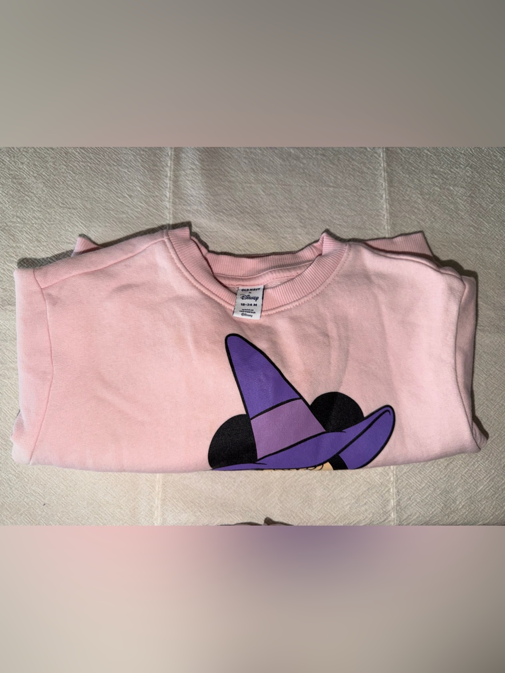 Old Navy Pink Girls' Graphic Sweatshirt with Purple Witch Hat